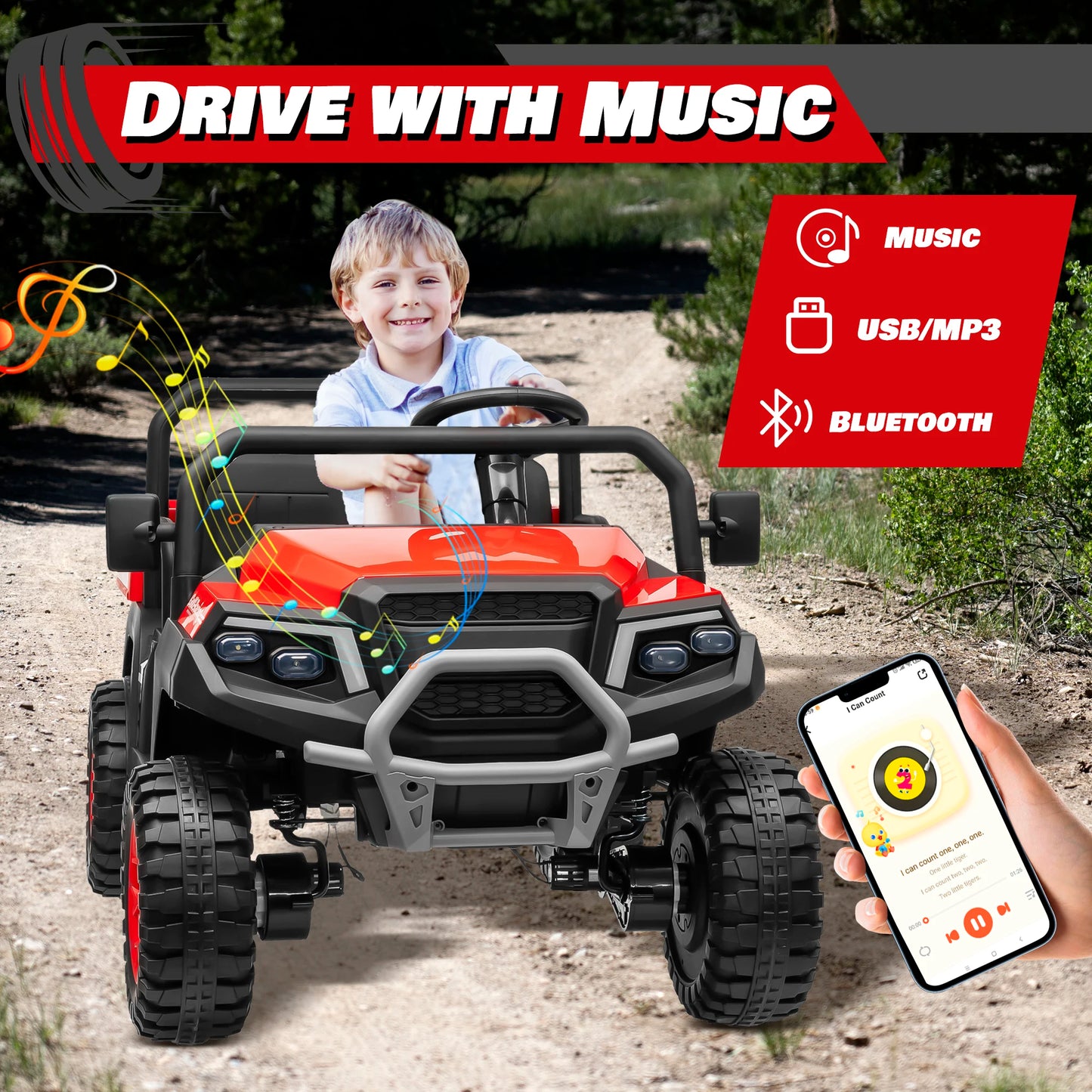 Joyracer 24V Ride On Car 4WD 2 Seater With Remote Control