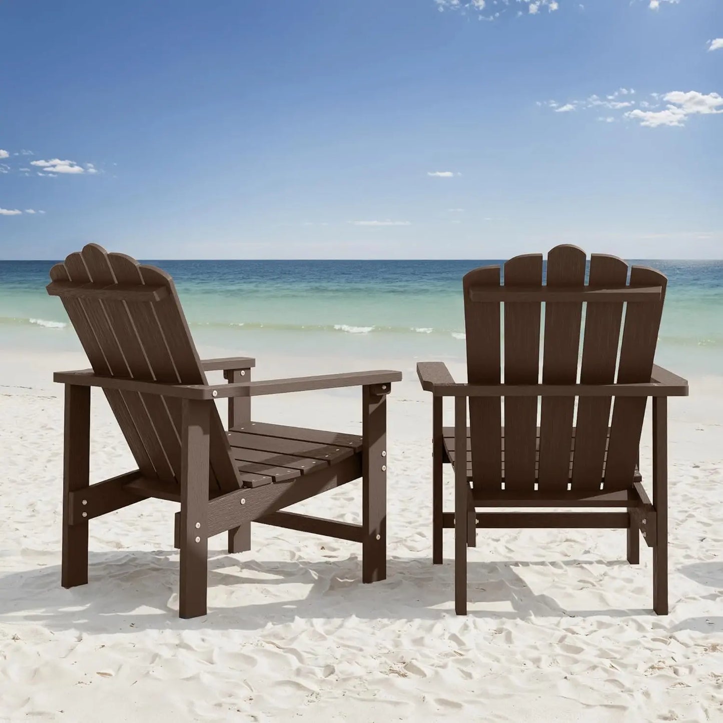Stackable Adirondack Chairs Set of 2 Weather Resistant Outdoor Patio Poly Lumber