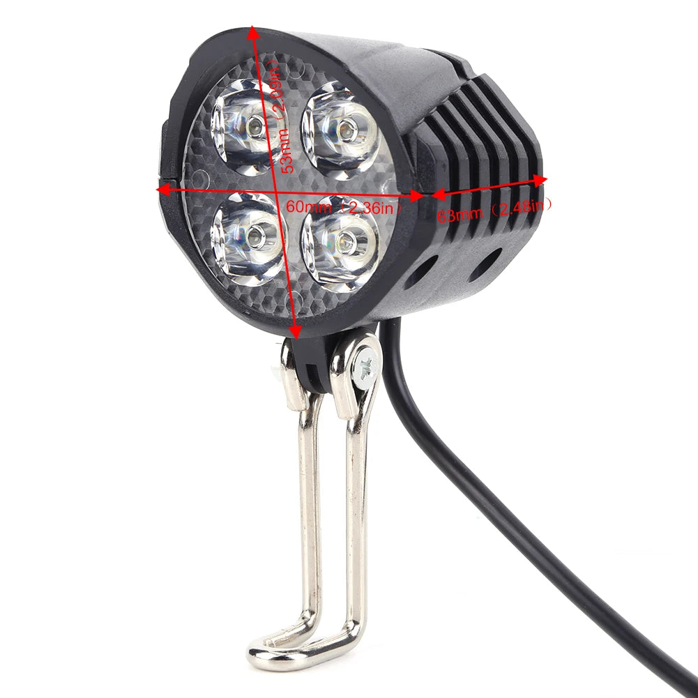 Electric Bicycle Light With Horn 48V LED Front Easy Install