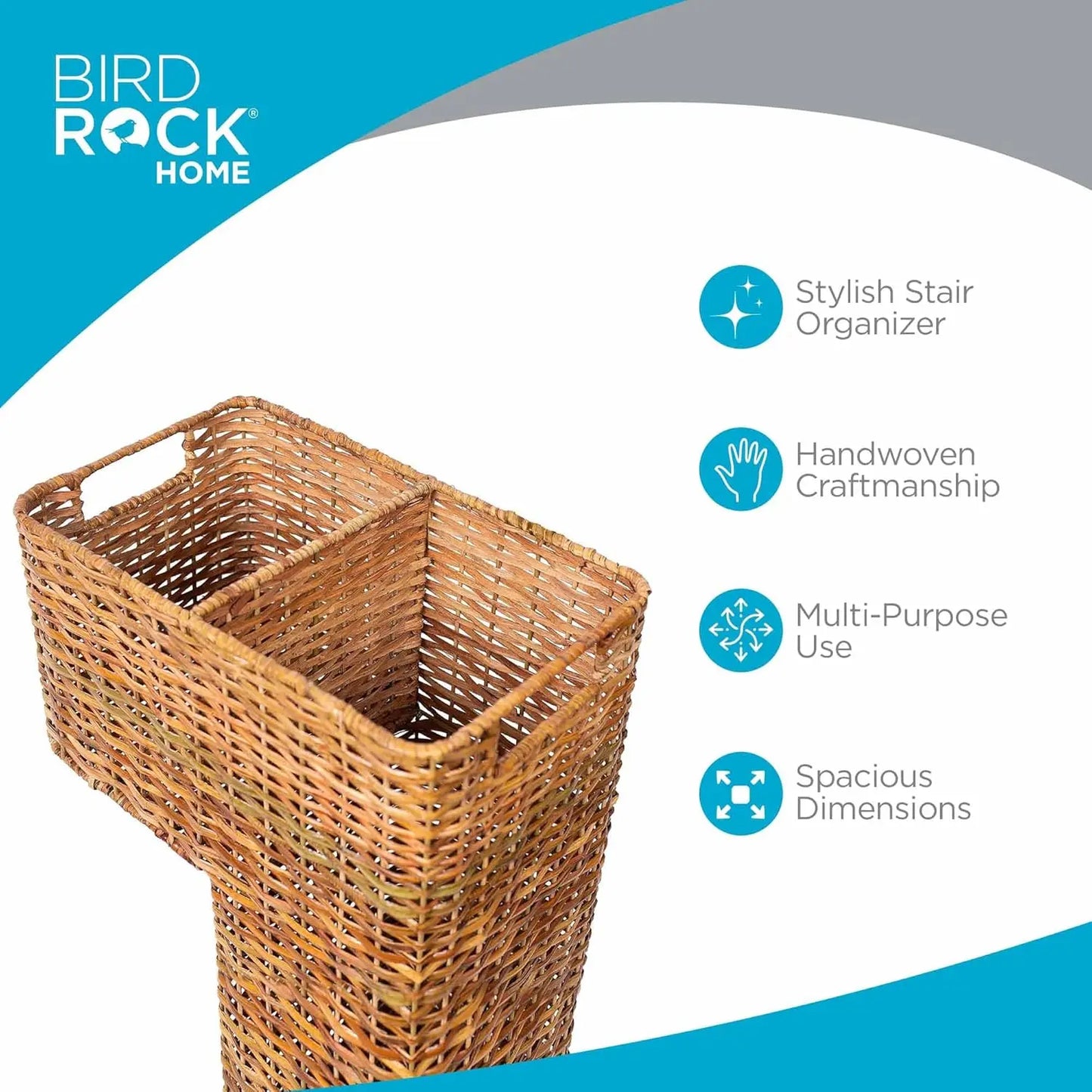 Wicker Storage Bin With Cut Out Handles Natural Brown