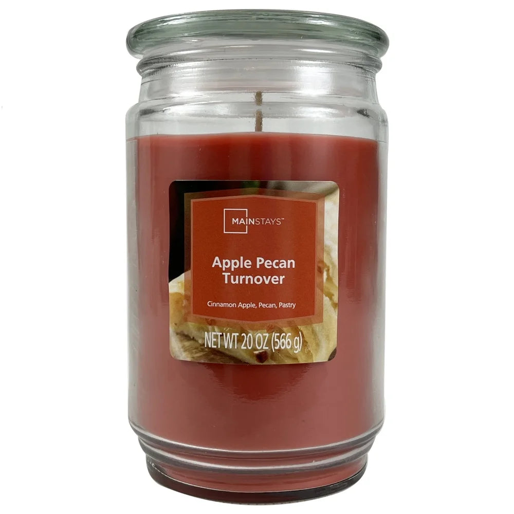 Apple Pecan Scented Candle 20oz Glass Jar Single Wick