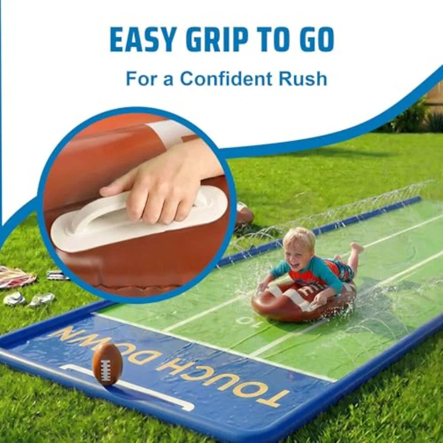 20 Ft Outdoor Water Slide With 3 Bodyboards And Inflatable Football Backyard Fun