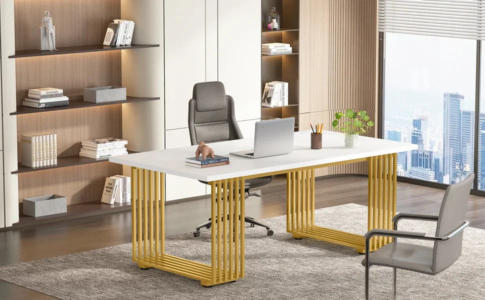 Tribesigns Office Desk 70.9 Inch Wooden Computer Desk
