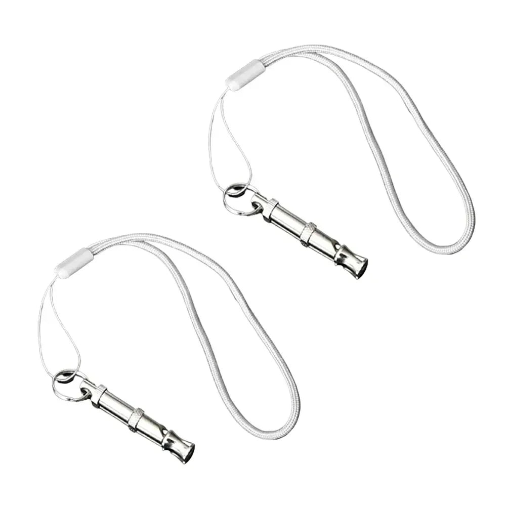 Stainless Steel Ultrasonic Dog Training Whistle Silent Bark Control Keychain