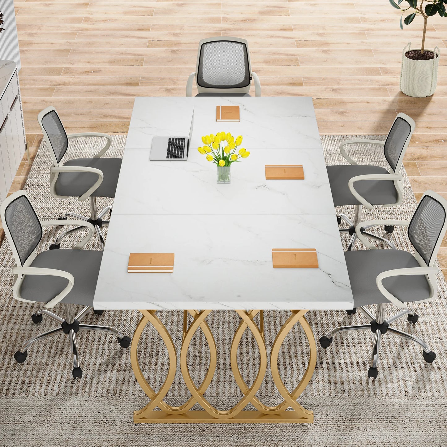 Tribesigns Office Desk 70.9 Inch Wooden Computer Desk