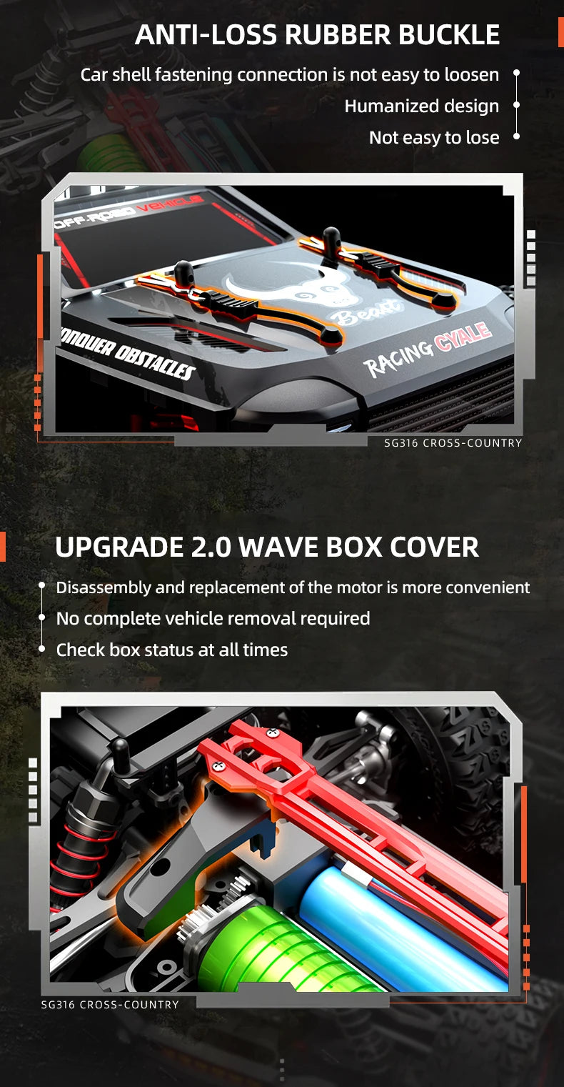 Teeggi SG116 Max 1 16 High Speed Drift RC 4WD Monster Truck