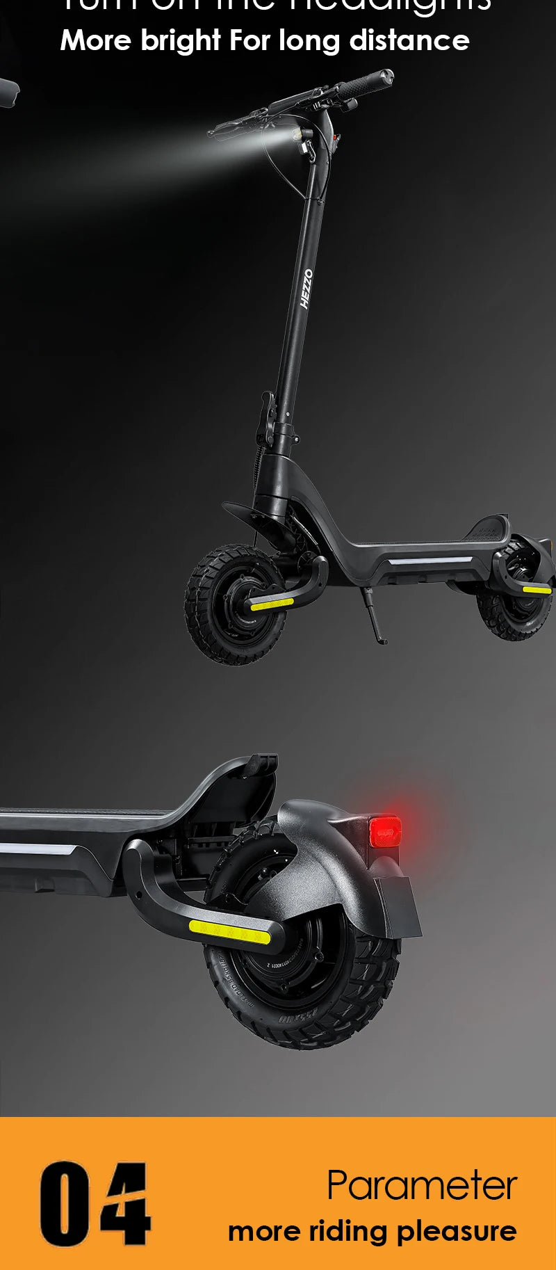 HEZZO F5 Motor Electric Scooter 48V Folding 10In Off Road