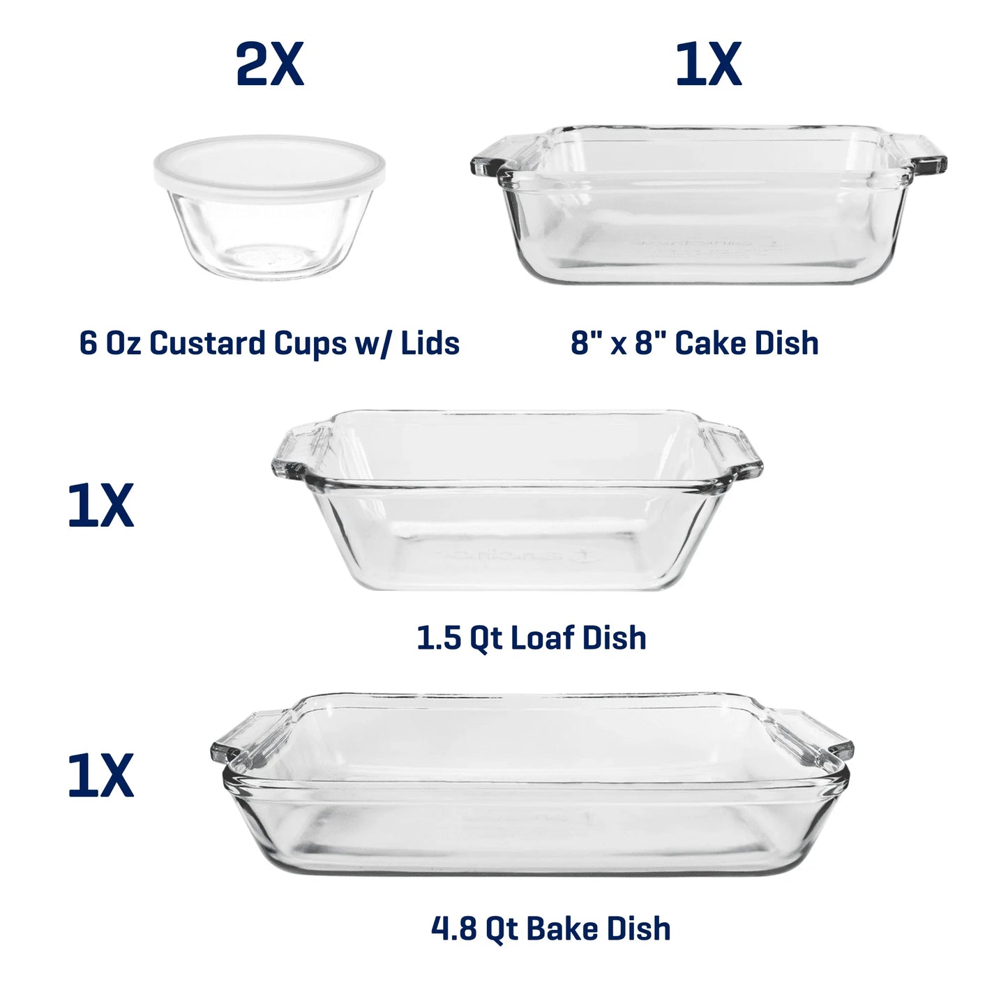 Glass Baking Dish Set 7 Piece Glass Bakeware Set