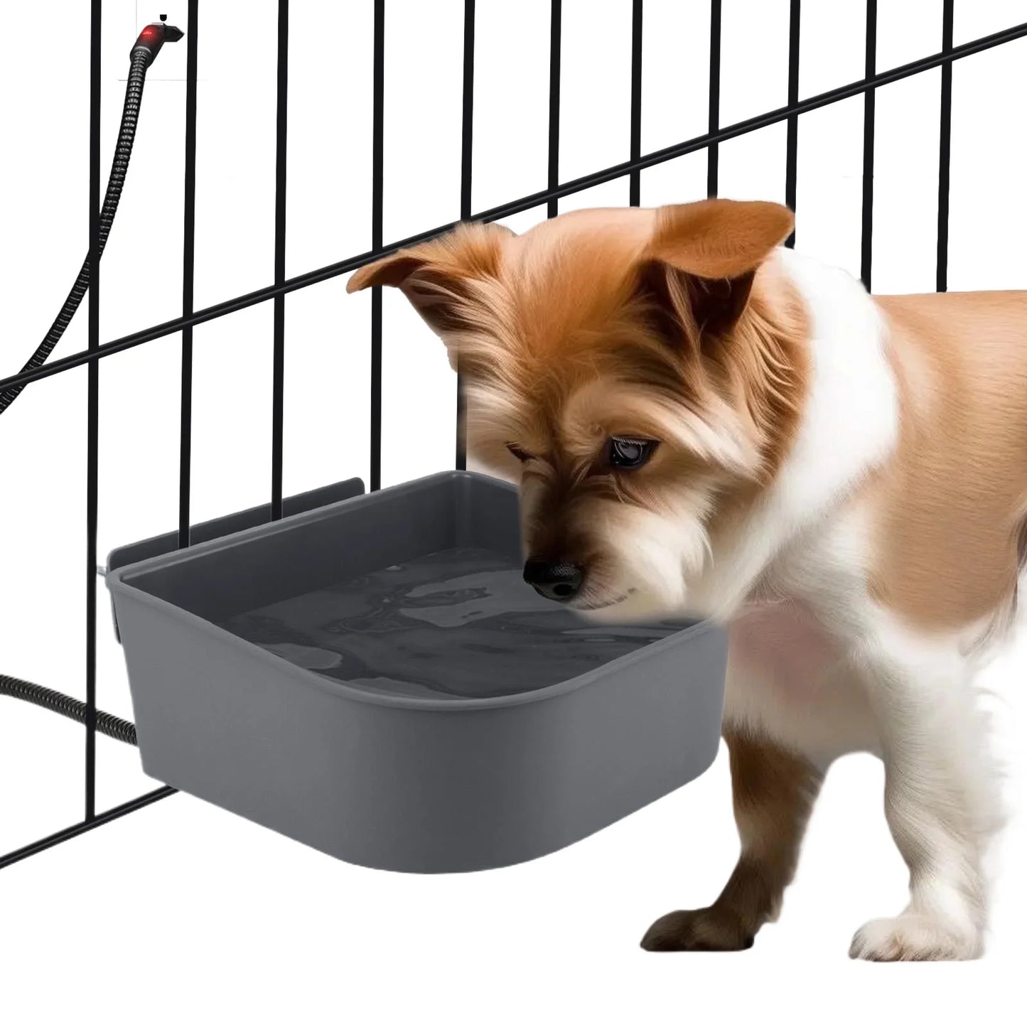 Plastic Heated Pet Bowl Hanging Water Bowl For Dogs Cats Rabbits 1L US