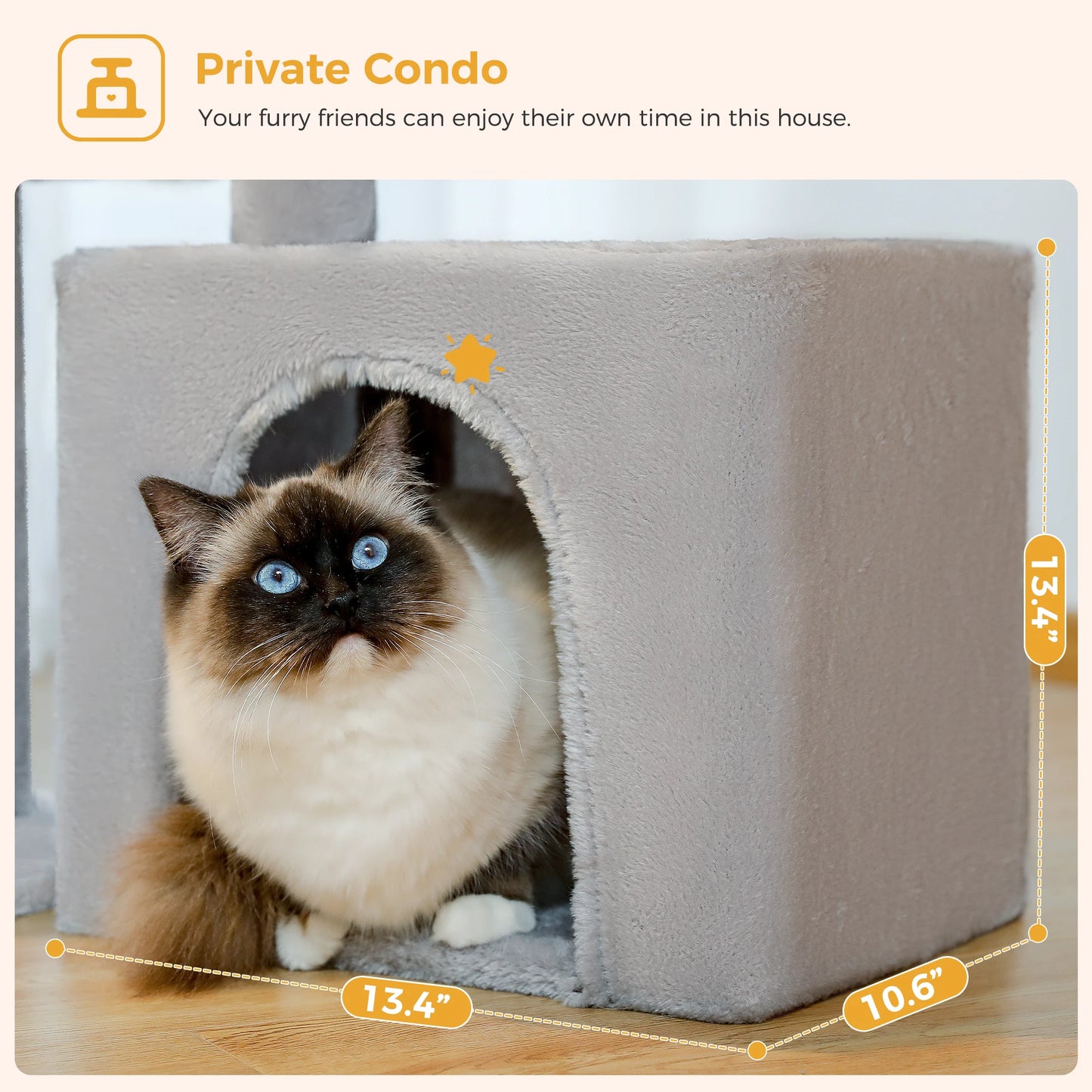 Grey Cat Tree Tower For Indoor Cats Two Styles With Hammock