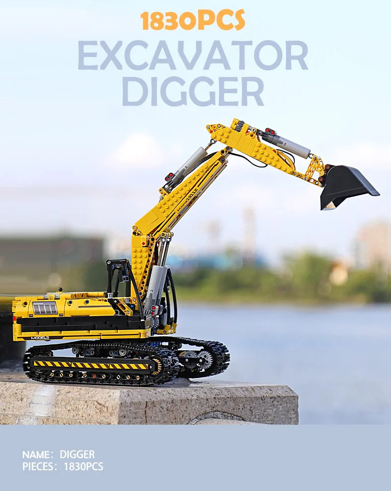 Mould King 13112 Motorized Excavator Building Block With Remote Control