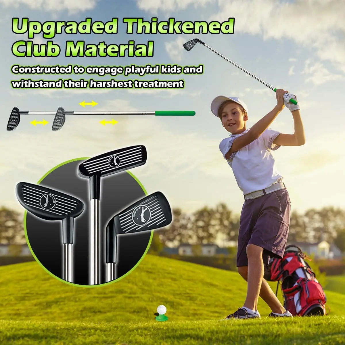 Kids Golf Toy Set Auto Returner Night Light Golf Balls Indoor Outdoor Mini Golf