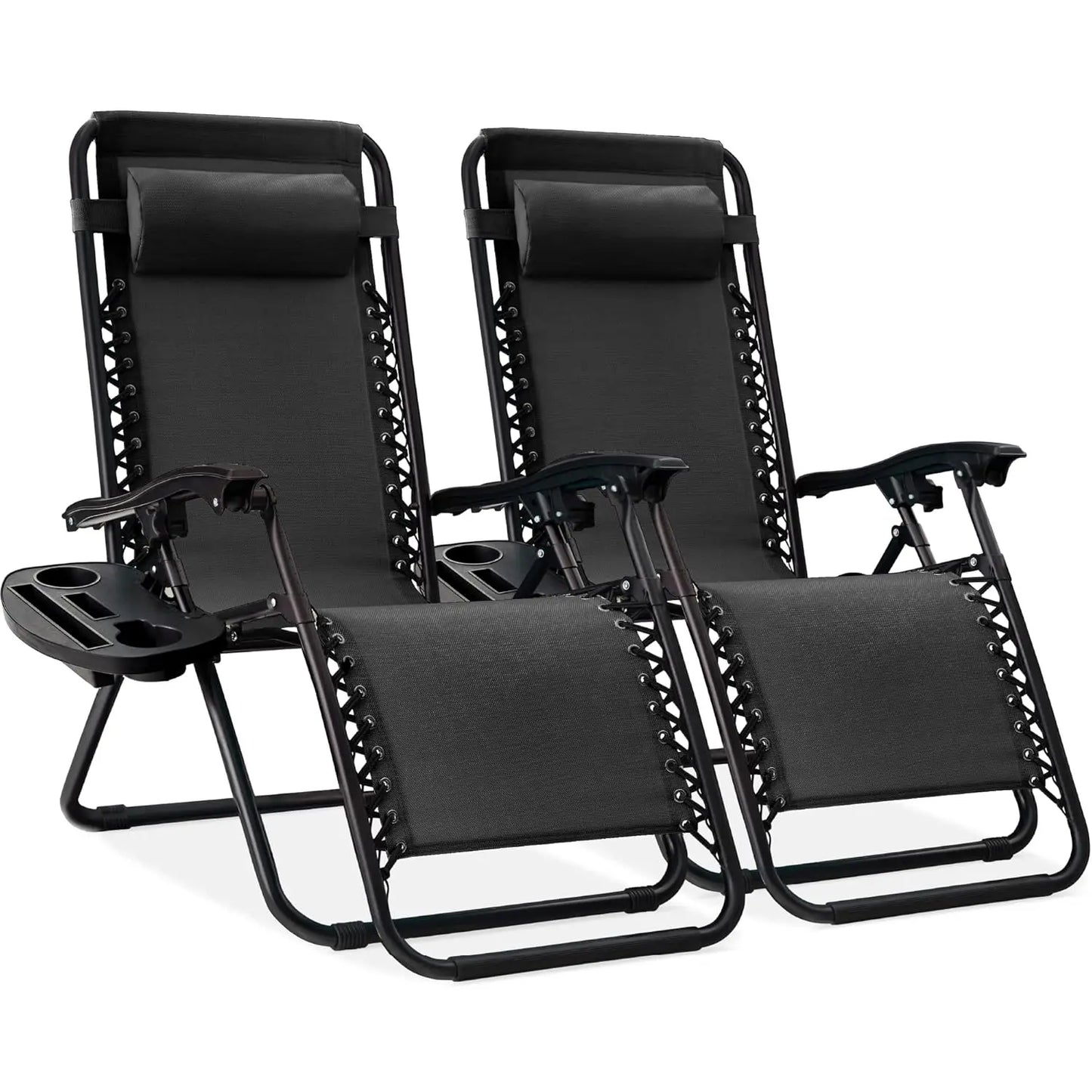 Set Of 2 Adjustable Zero Gravity Lounge Chairs Sage Green