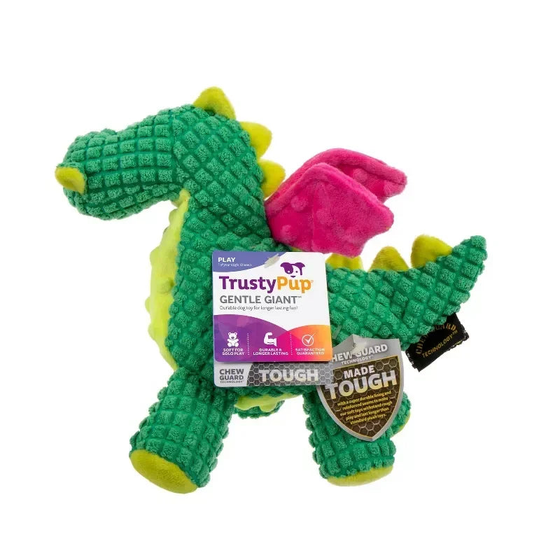 Dragon Plush Dog Toy Squeaky Chew Resistant Interactive