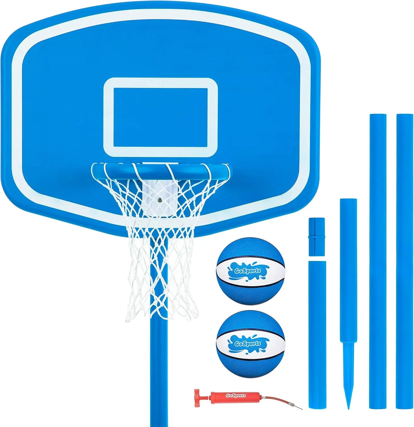 Above Ground Pool Basketball Hoop Game With 2 Balls And Pump