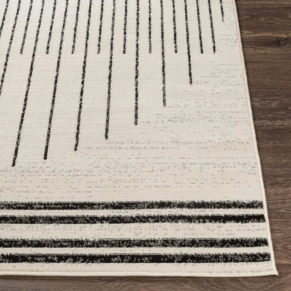 9x12 Neerbosch Modern Light Gray Area Rug Geometric Grey Black White Carpet for Living Room and Outdoor Use