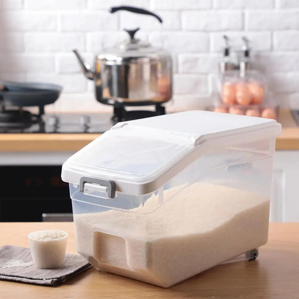 4 Pack Airtight Rice And Flour Storage Containers With Measuring Cup 22 Lb