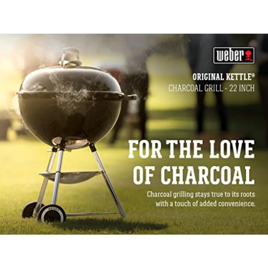22 Inch Charcoal Grill Outdoor BBQ One Touch Cleaning System With Dampers