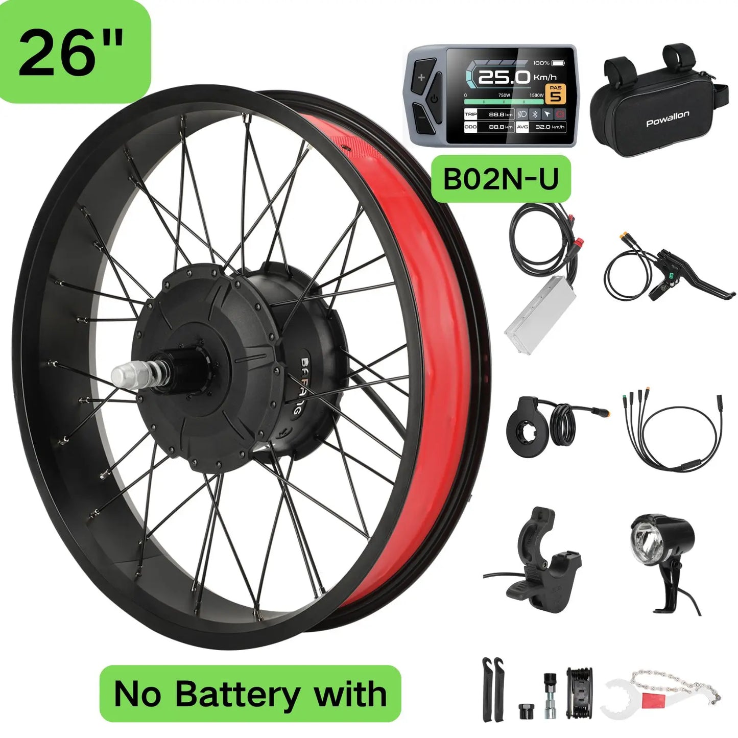 Bafang 750W Ebike Conversion Kit Rear Hub Motor For FatBike
