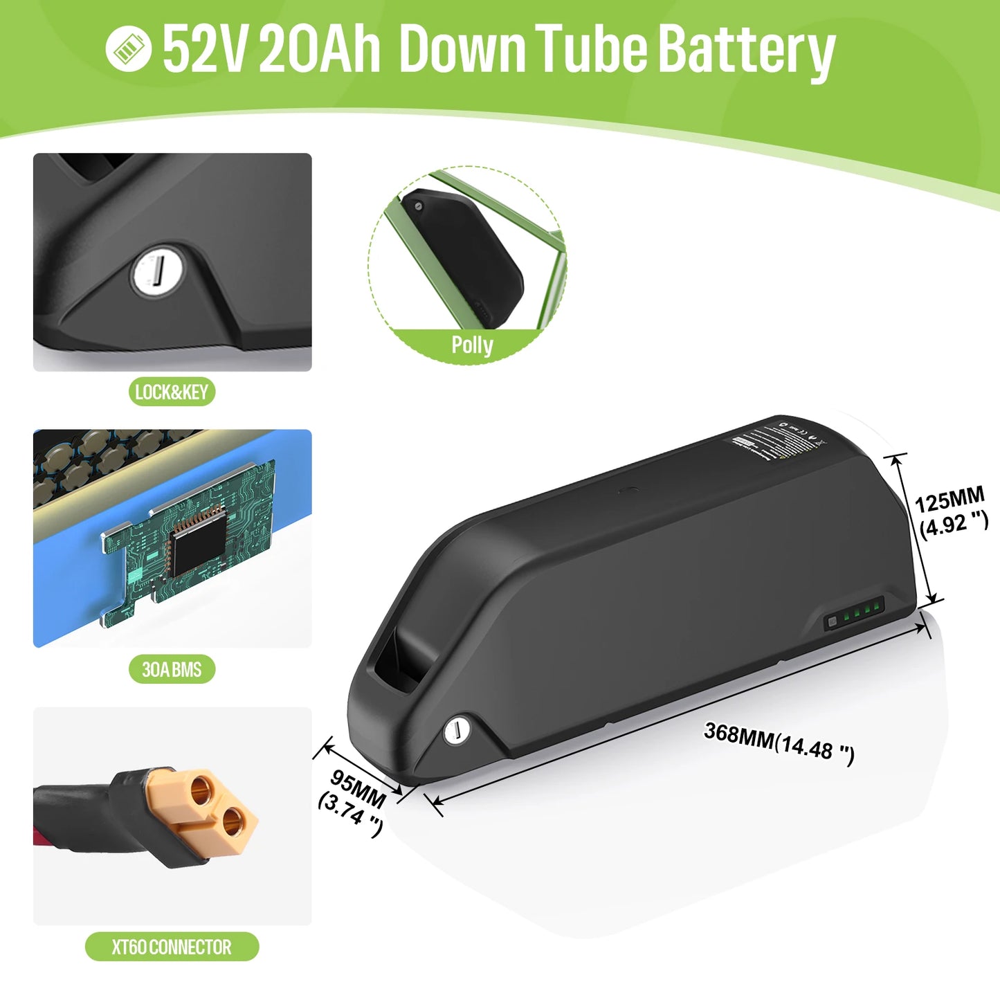 Ebike Battery 48V Lithium Pack For Bafang Tongsheng