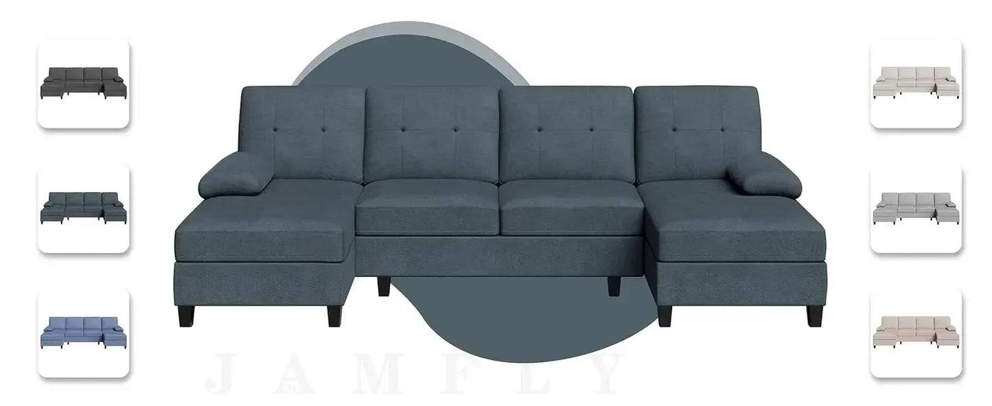 Sectional Sofa Couches for Living Room 4 Seat U Shaped