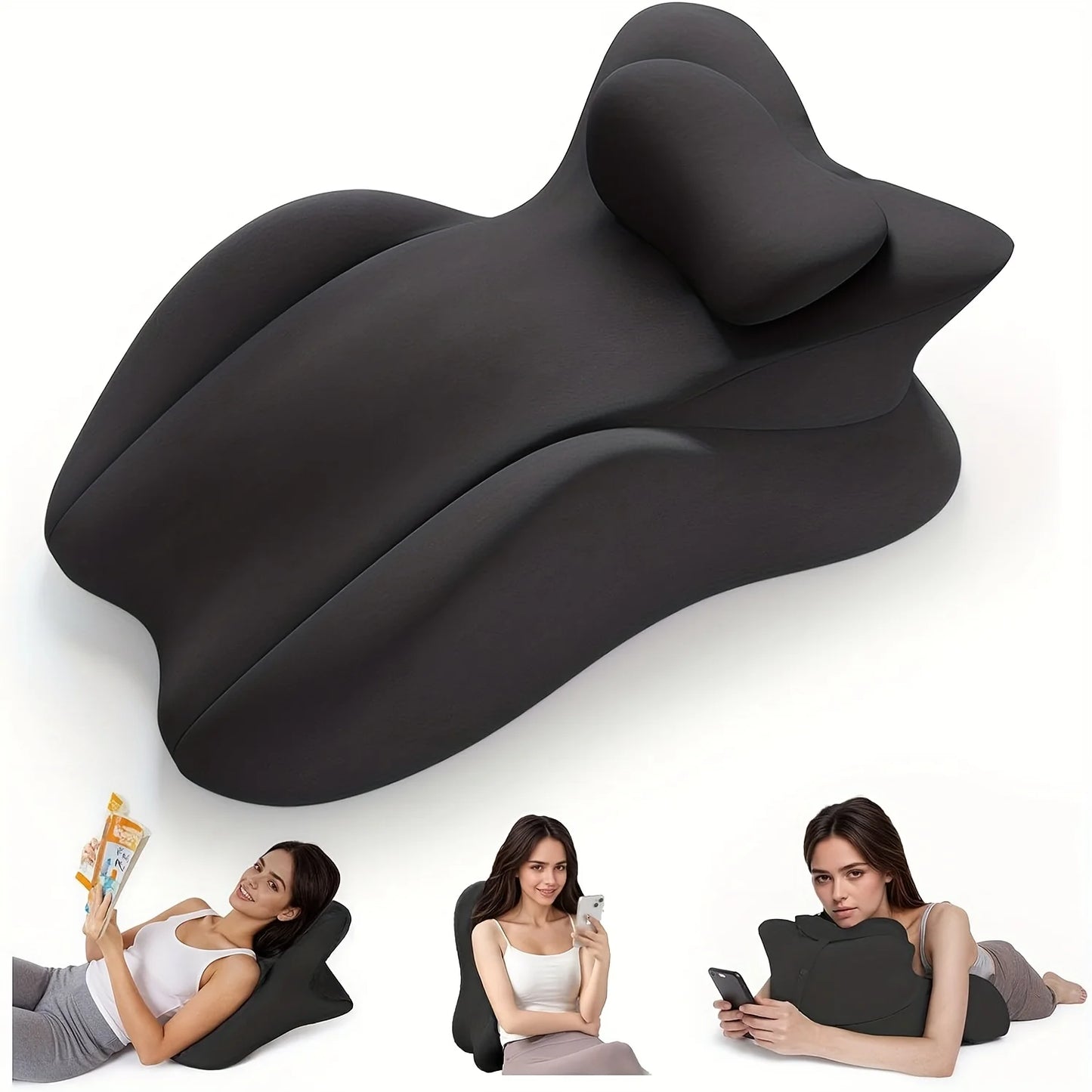 Adult Ergonomic Reading Pillow Bed Wedge For Prone Lying And Sitting In Bed