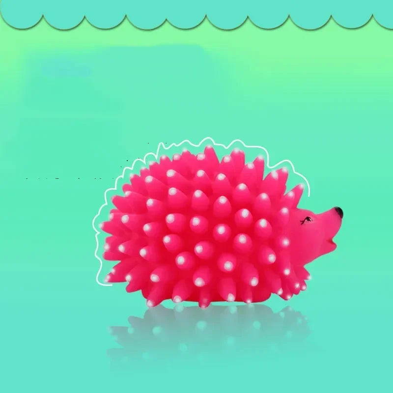 Hedgehog Squeaky Rubber Dog Ball Toy For Small Dogs