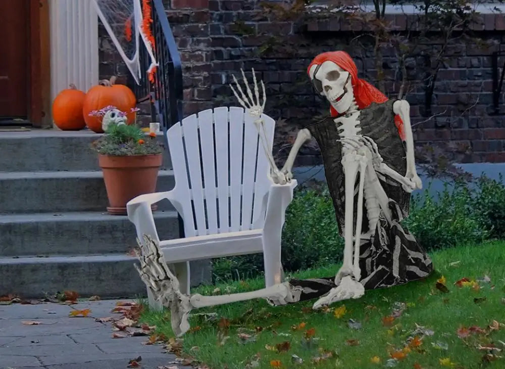 5.4Ft Poseable Skeleton Movable Joints Life Size Halloween