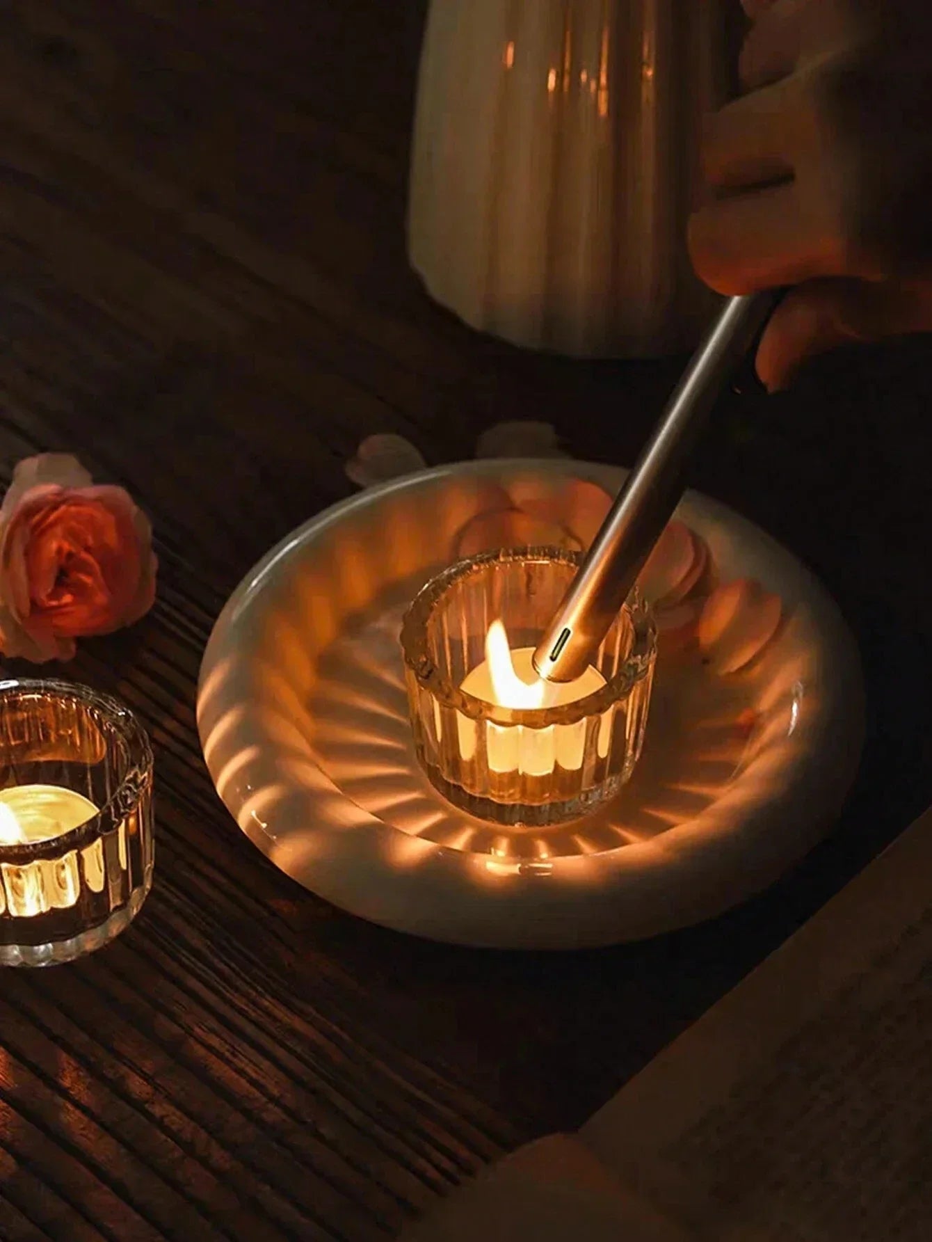 Glass Tealight Candle Holder 2 Pcs Clear Mini Centerpiece