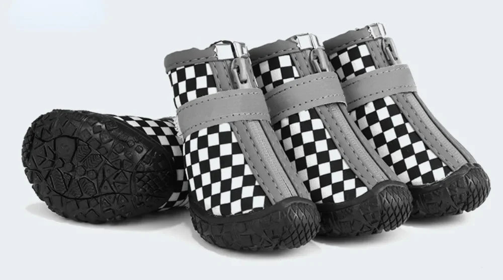 4 Pcs Dog Waterproof Shoes Rain Boots Reflective Strip Anti Slip For Small Pets