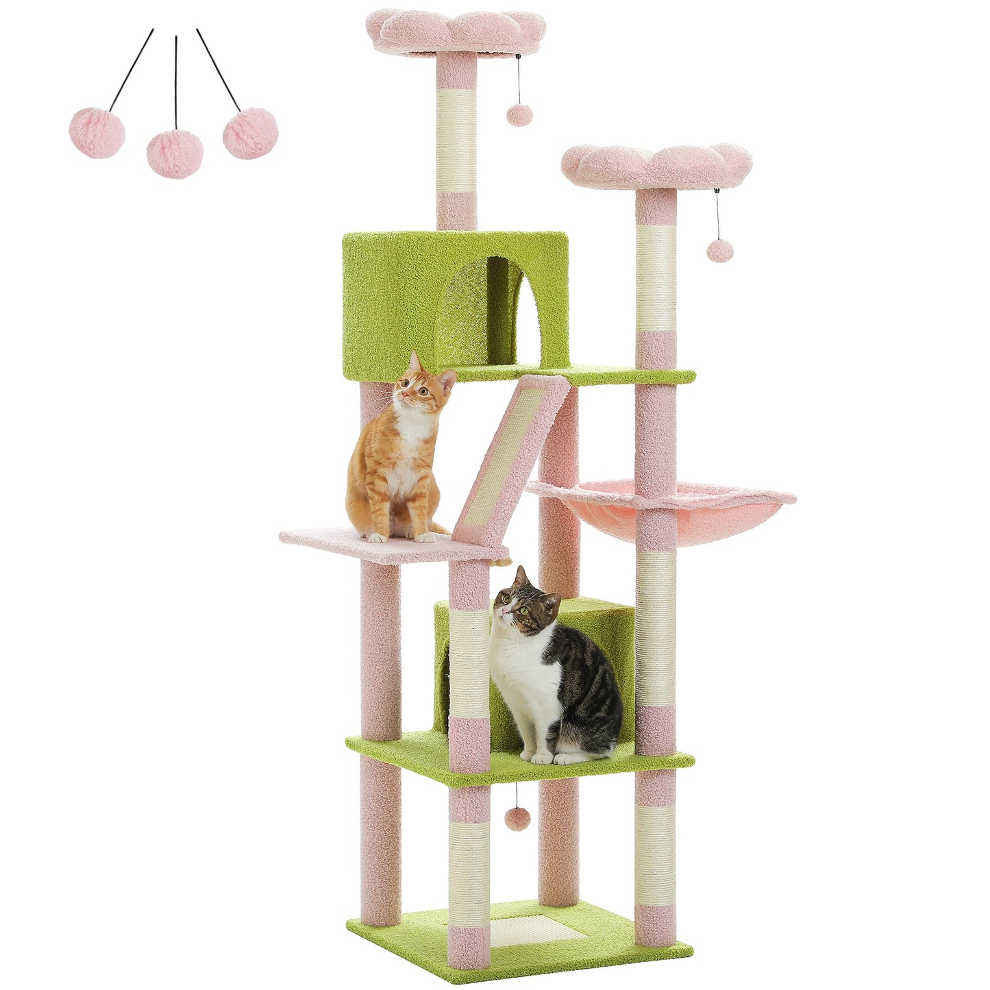 Large Cat Tree Tall Cat Tower for Indoor Cats Multi Level Plush Condo with Scratching Posts Boards Perches Caves