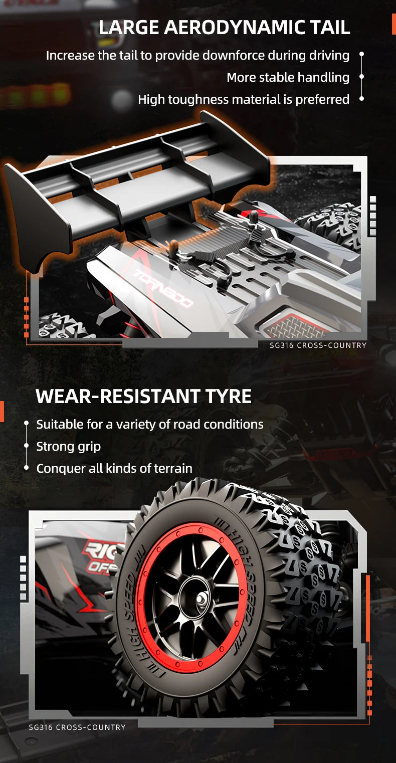 Teeggi SG116 Max 1 16 High Speed Drift RC 4WD Monster Truck