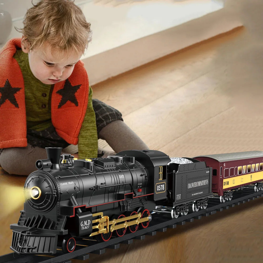 Xiaobella RC Train Toys Remote Control Steam Locomotive Simulation For Children