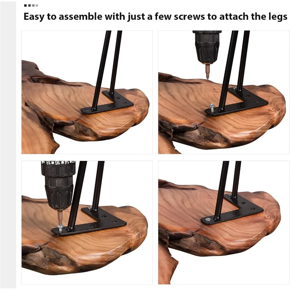 Live Edge Natural Wood Coffee Table Handmade Living Room