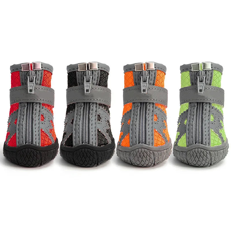 Waterproof Summer Dog Shoes 4 Pack Anti Slip Rain Booties For Small Pets