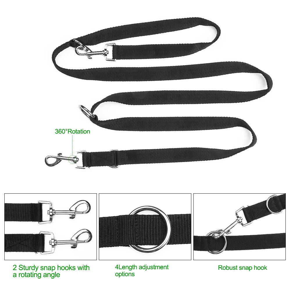 Adjustable Dog Leash Halti Training Double Ended Police 2M