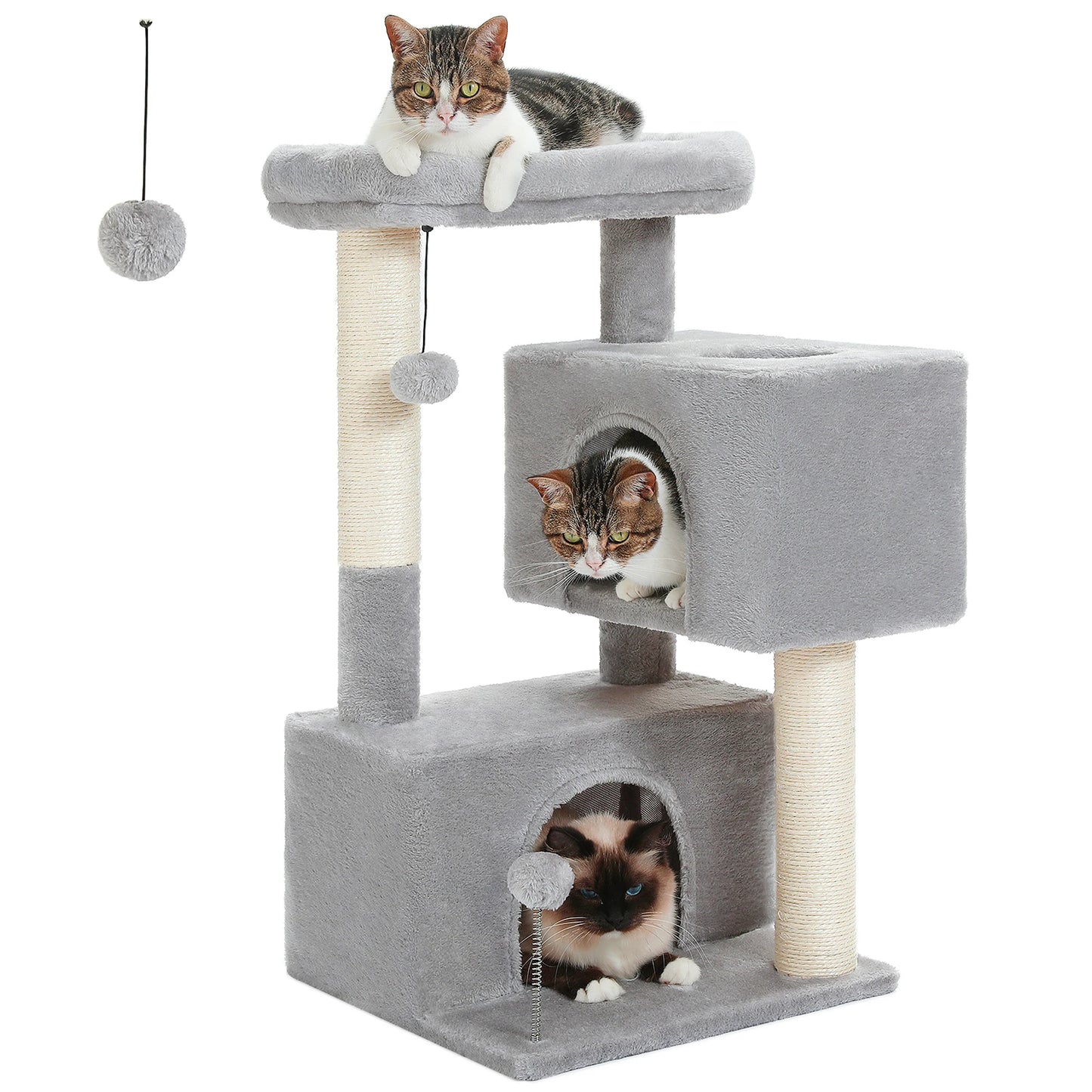 Large Indoor Cat Tree With Multi Level Tower Spacious Condos And Scratching Pad