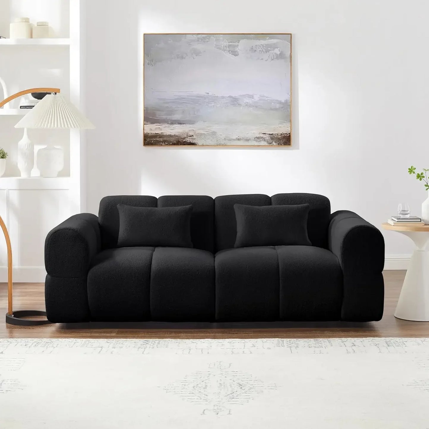 80 Inch Oversized Boucle Sofa Couch L Shaped Modern Deep Seat Living Room