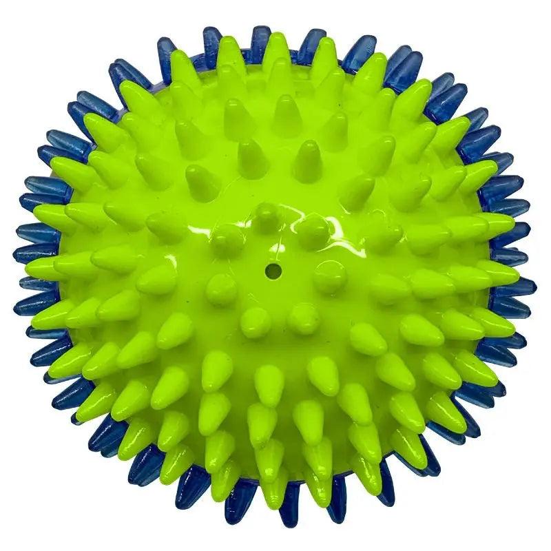 LED Light Up Squeaky Ball Dog Toy With Dental Spikes TPR