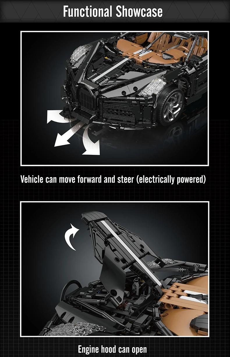 Mould King 13163 La Voiture Noire Building Block Sport Car Set