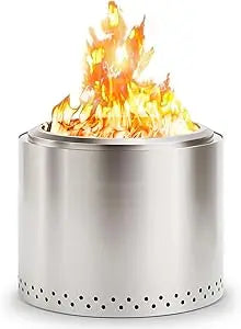 Smokeless 19.7 Inch Fire Pit Ash Pan Stainless Steel