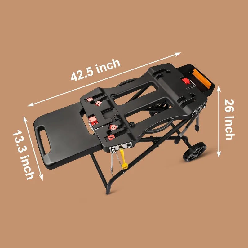 Portable Grill Cart for Weber Q1000 Q1200 17 and 22 Griddles