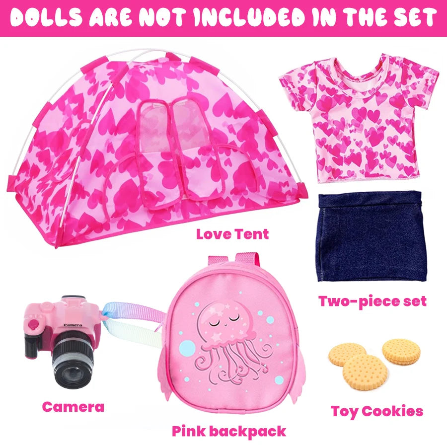 Cuddly Dress and Puppy Tent Accessories for 18 Inch Dolls