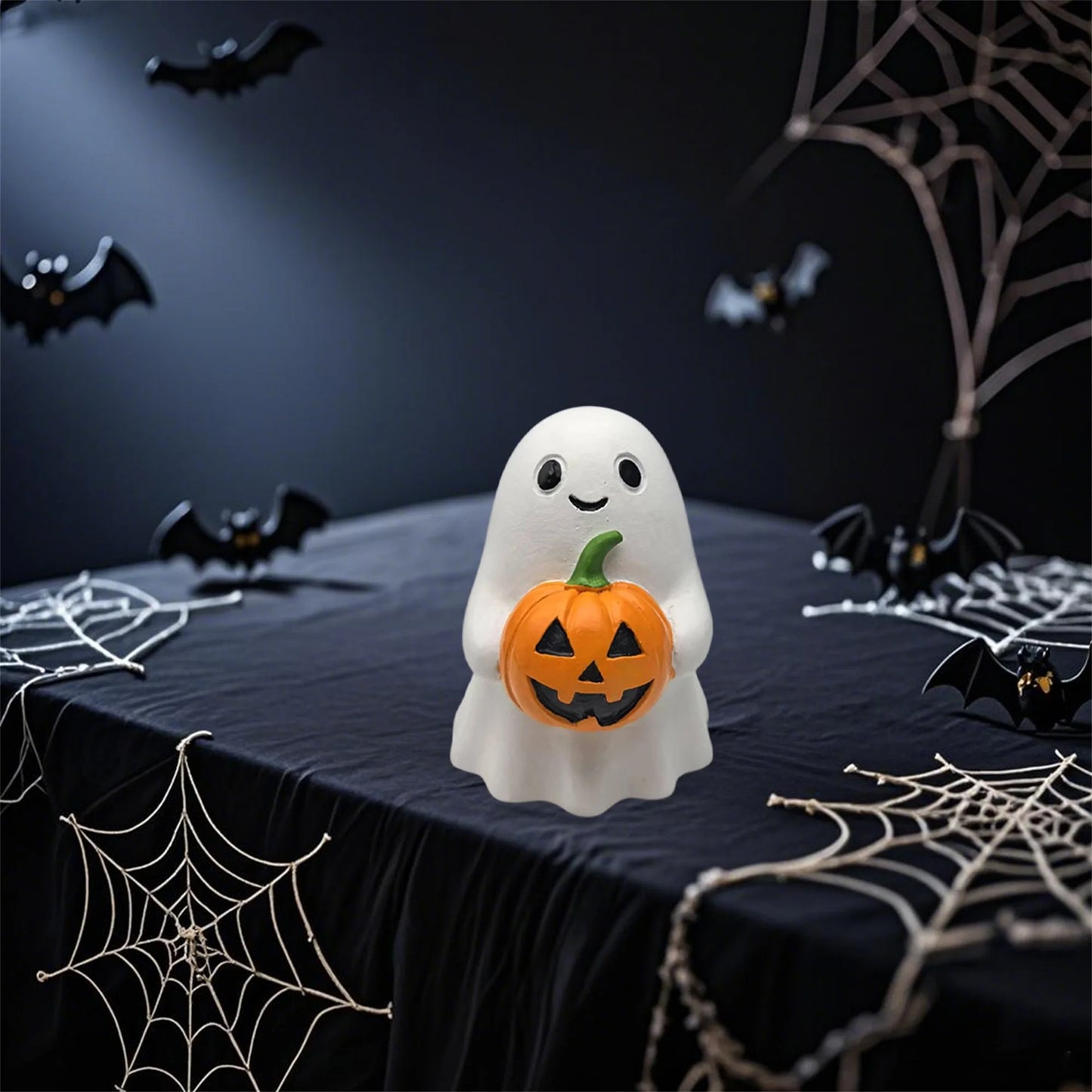 Spooky Halloween Resin Figurines Witch Cat Pumpkin Ghost