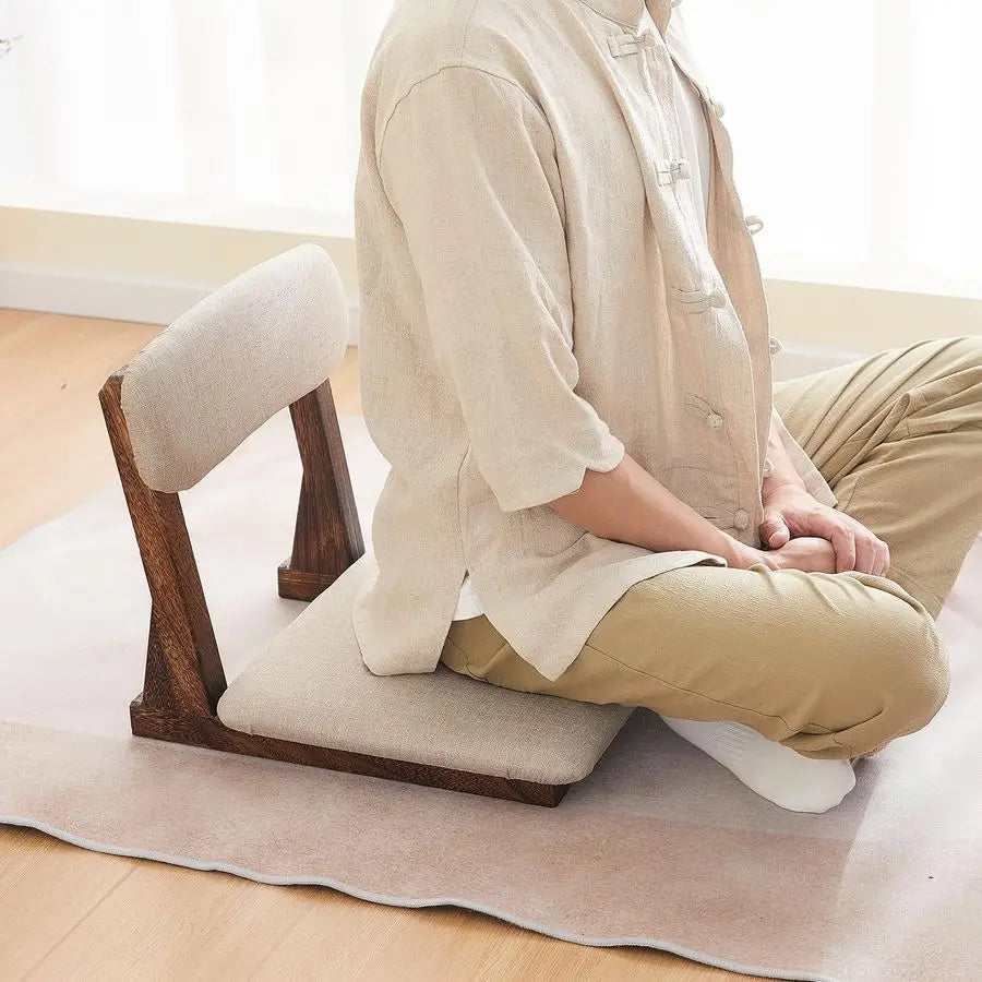 Japanese Floor Chair With Back Support For Tatami Floor Seating