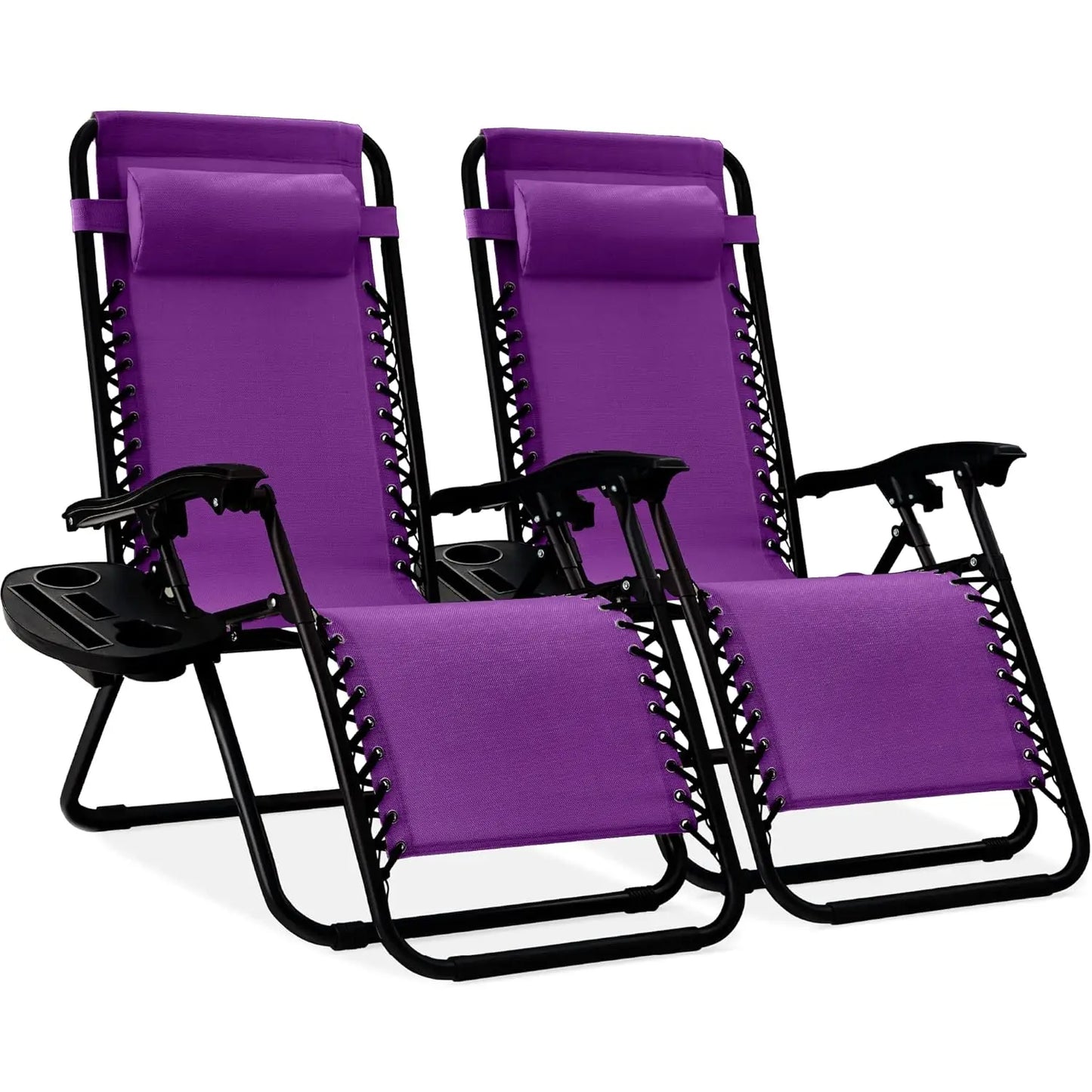 Set Of 2 Adjustable Zero Gravity Lounge Chairs Sage Green