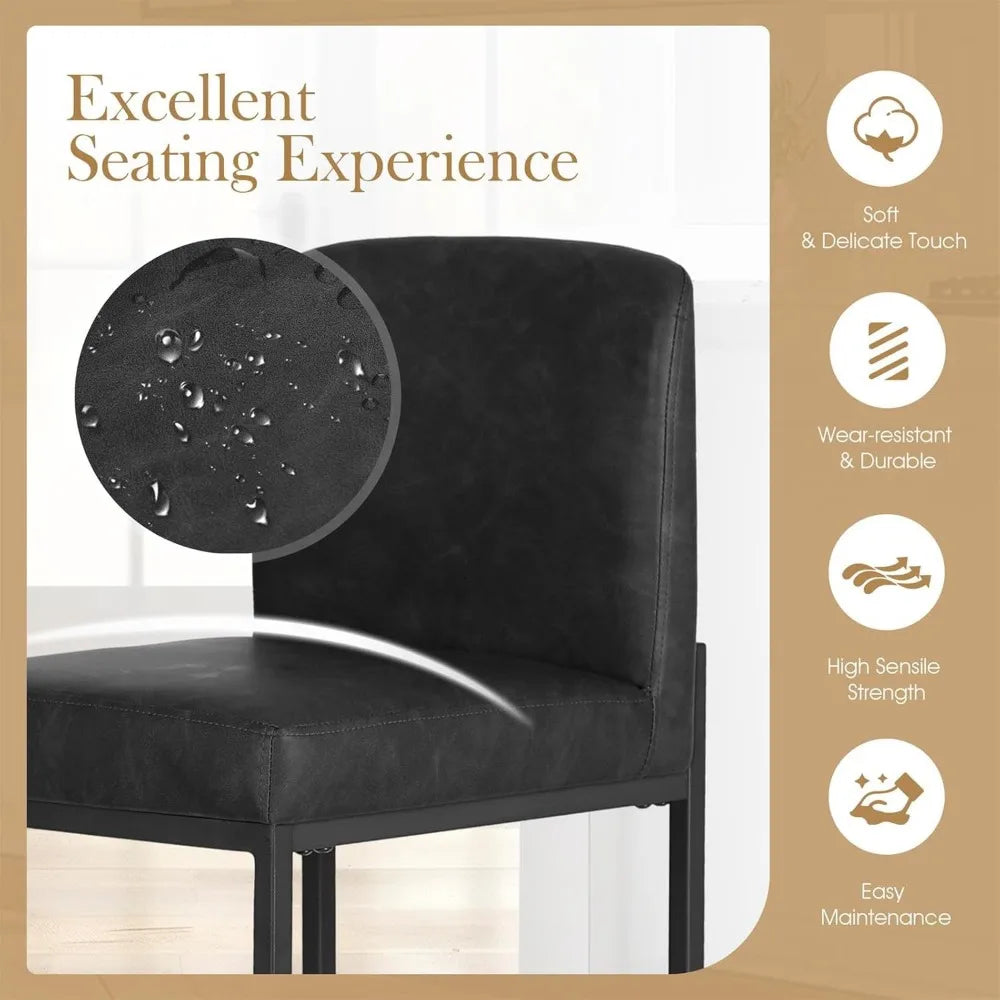 Sophia William Black Barstools Set Of 4 Counter 24Inch