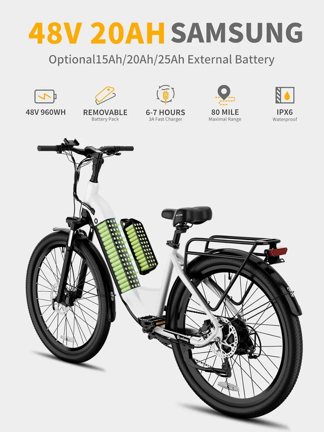 Luckeep X2 Torque Sensor Electric Bike 1200W Peak 28MPH