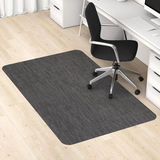 45 Inch x 53 Inch Office Chair Cushion for Hardwood and Tile Flooring PVC Cushion Office Desk Carpet Black