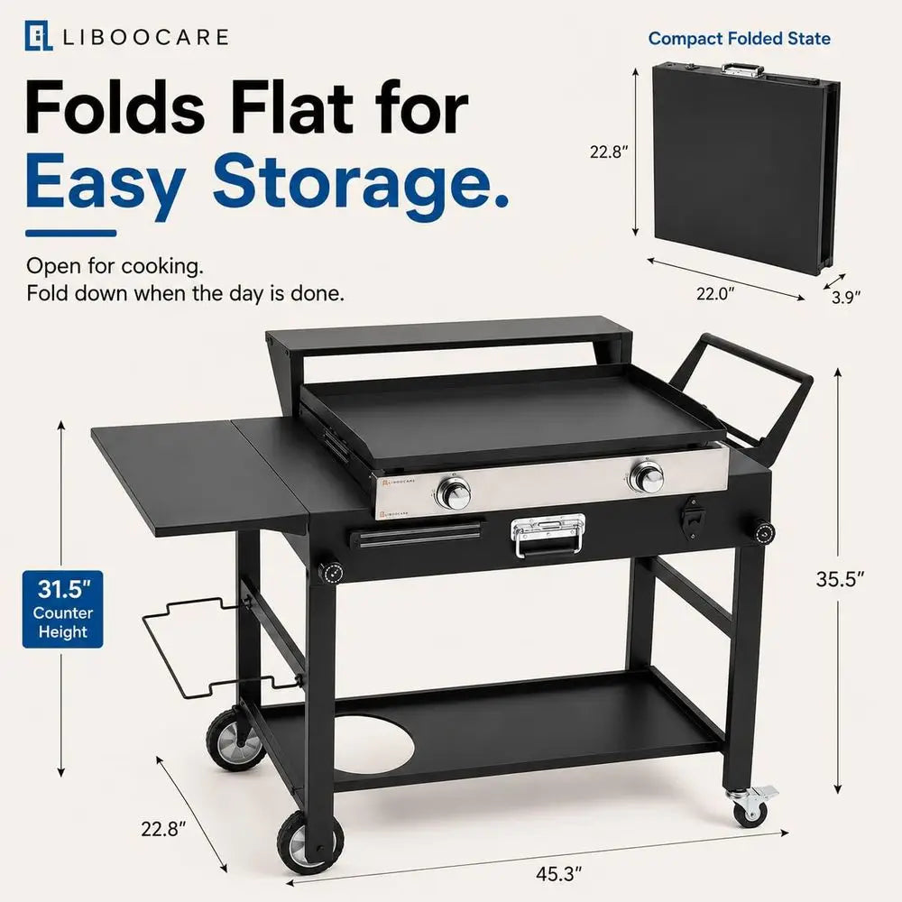 Cart for Blackstone 17 and 22 Inch Griddles 31.5 Tall Outdoor Table with Wheels